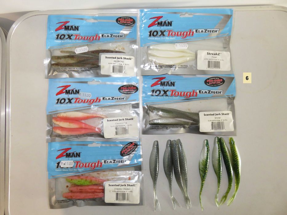 Чепарета за калмари, силикони Z-man, Lunker City Fin-S Fish и Storm и скъртове за тай ръбър