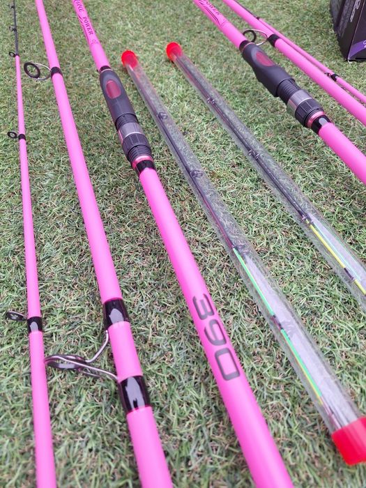 SET 2 Feedere FL BLACK FORCE PINK 3.90m 60-180g + 2 Mulinete PRO FL FL
