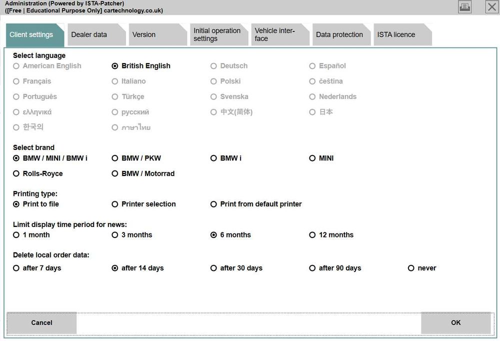 Tester/Diagnoza ista+ 4.50.12/ inpa instalate in Laptop Lenovo L490