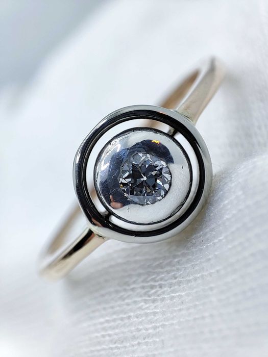 Inel aur 14k cu Diamant natural old Euro cut Diamante