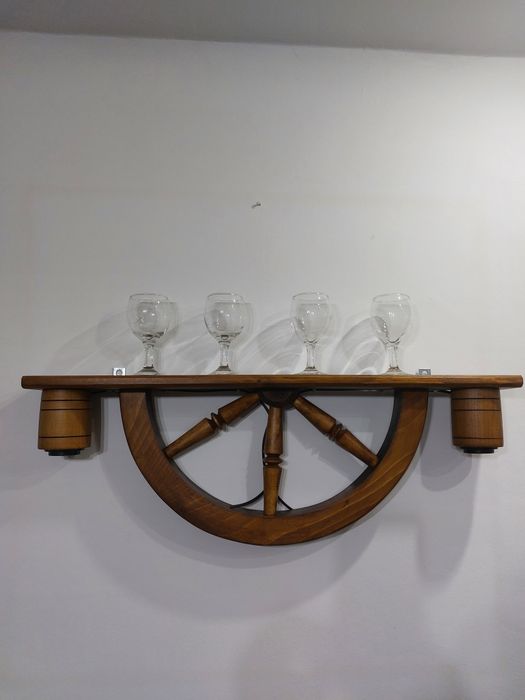 Aplica de perete rustica cu suport pentru pahare