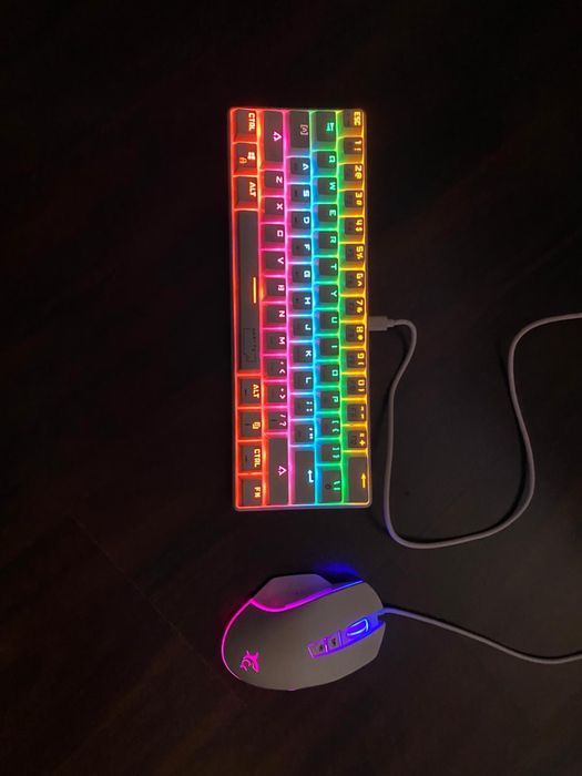 Tastatura qwertykey rice 65 + mouse white shark