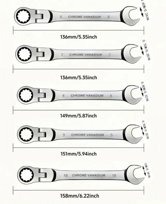 Комплект 16БР регулируеми гайчни ключове за ремонт