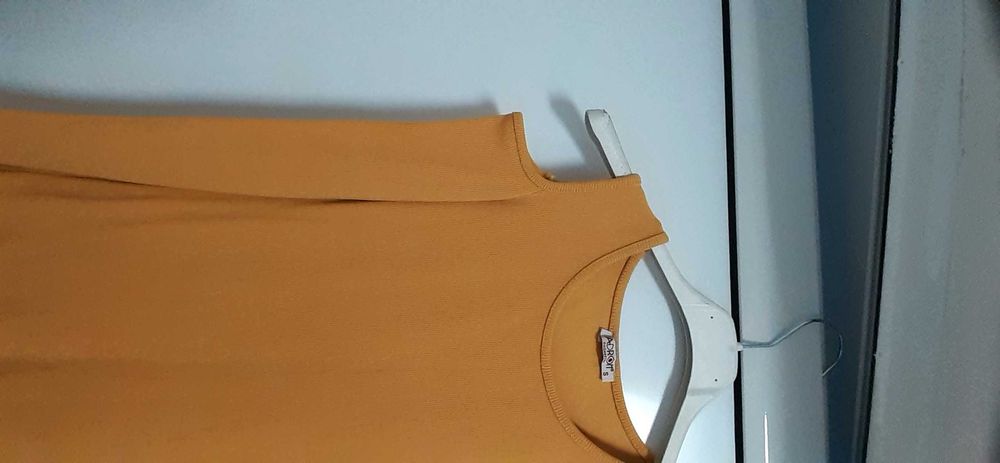 НОВО !!! Жълта рипсова рокля - С размер