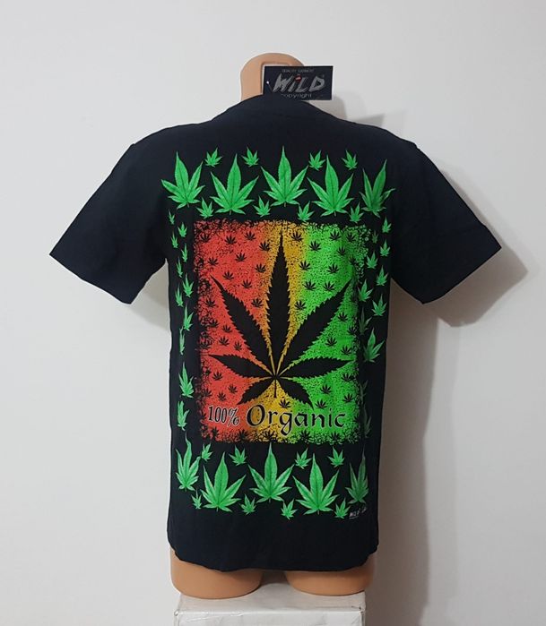 Tricou WILD 100% Organic, nou cu eticheta, imprimeu fată/verso Nr M
