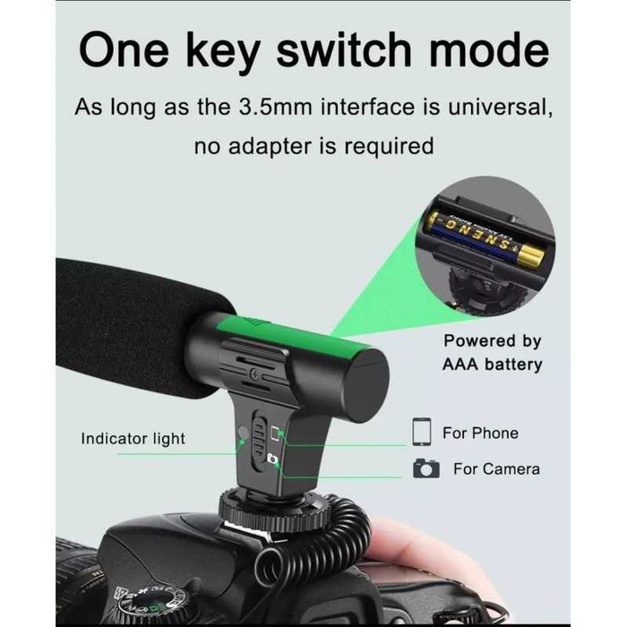 5в1 Комплект за видеоклипове с LED светлина, микрофон, статив трипод