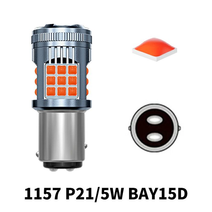 Bec Led Roșu p21/5w BAY-15D 1157 Cu Ventilator Mic