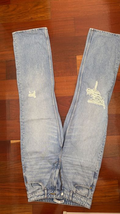 Сини дънки Zara с широк крачол