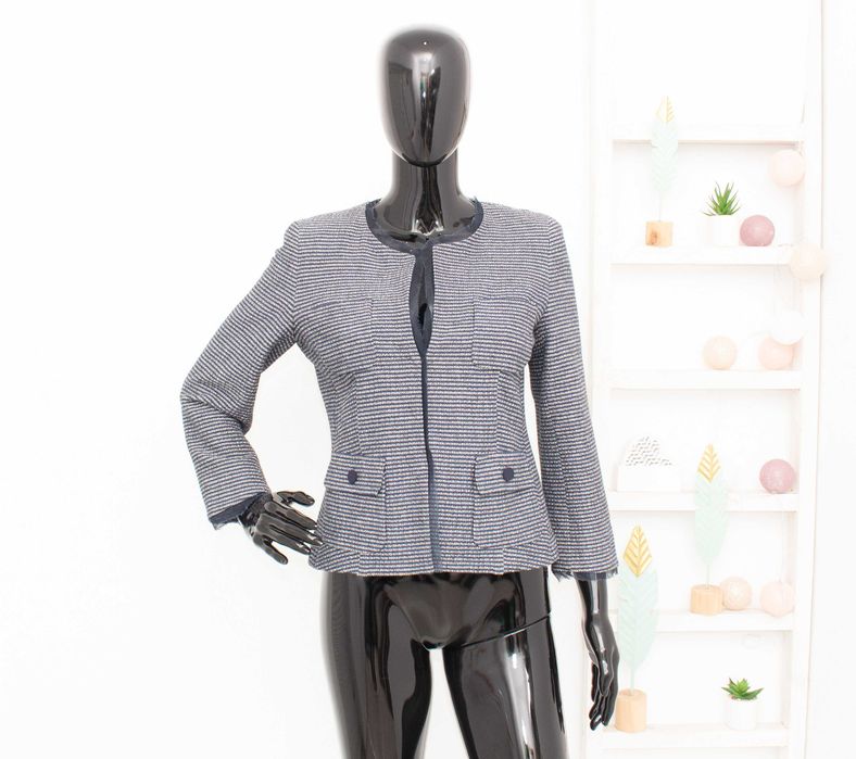 Weekend Max Mara дамско сако синьо райе памук 36 S