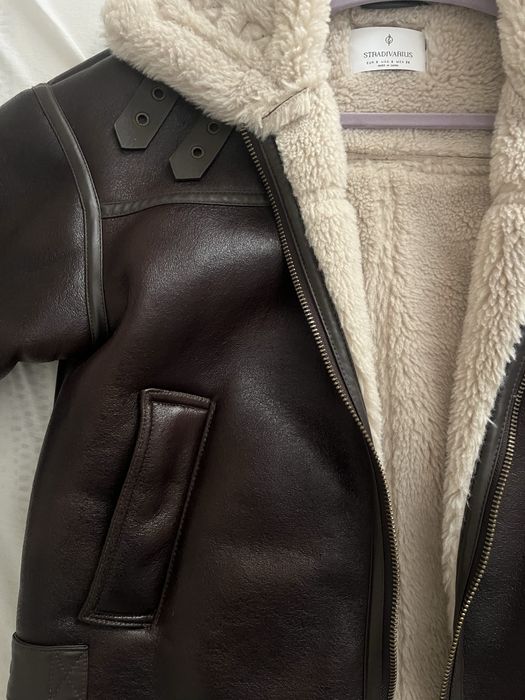 Stradivarius geacă aviator cu blană – mărimea S