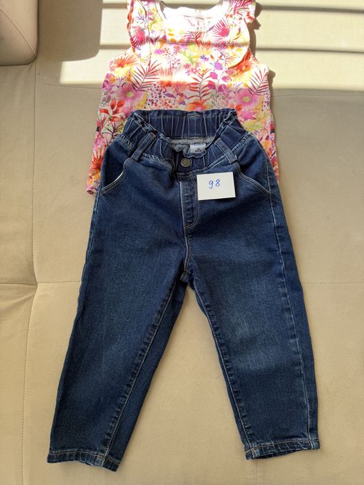 Три рокли, дънки, блузка, панталонки и поличка - размер 98