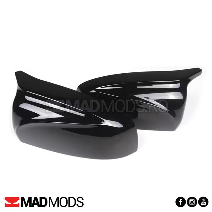 Set capace oglinzi M Performance BMW X5 X6 E70 E71, Negru Lucios