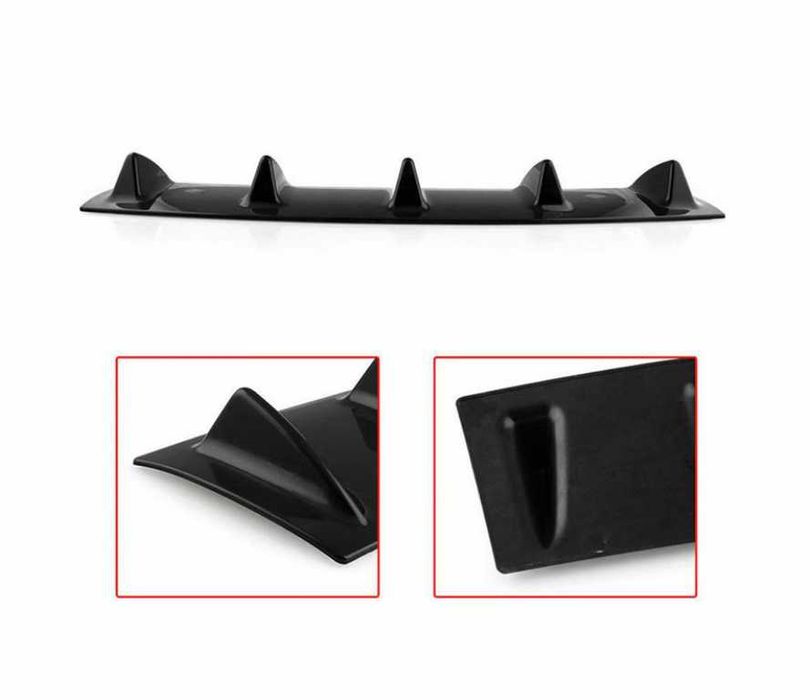 Универсален дифузьор / добавка за задна броня 58см - Черен Гланц.