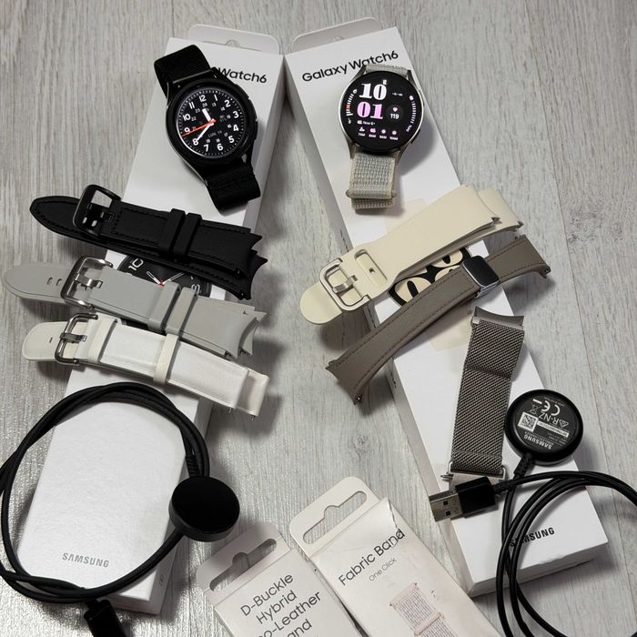 Samsung Galaxy Watch 6 40mm GOLD, impecabil, Pachet Complet + 4 Curele. Am și de bărbați Galaxy Watch 6 Classic 43mm negru. Preț bun pentru ambele!