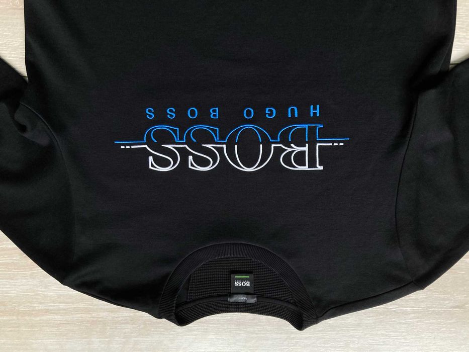 Hugo Boss Green SALBO мъжка черна блуза фланела размер L Slim Fit