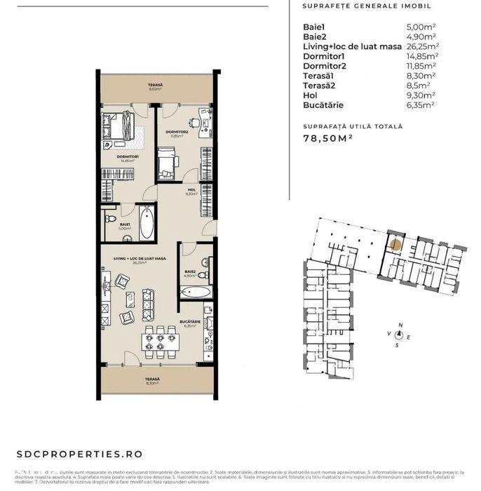 Apartament 3 camere 78,50 mp - Marasti!