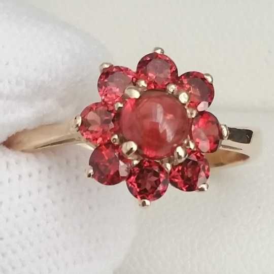 inel aur 14k cu granate naturale