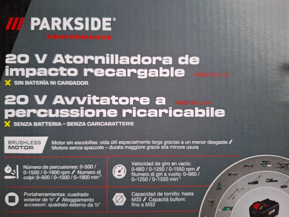 Parkside Performance акумулаторен гайковерт 20V-1356 Nm