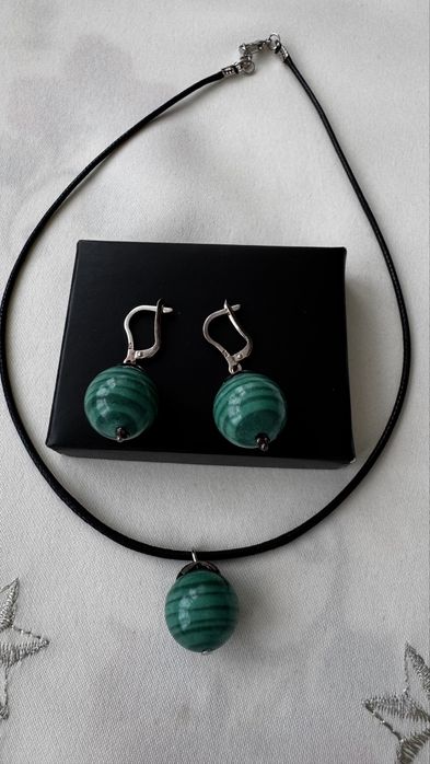 Винтаж Серебро Малахит