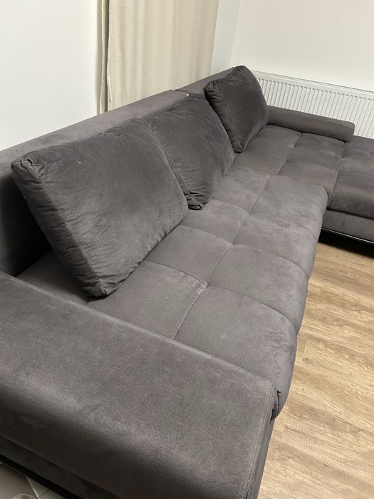 Canapea Coltar extensibil dreapta Windsor Deneb Dark Grey