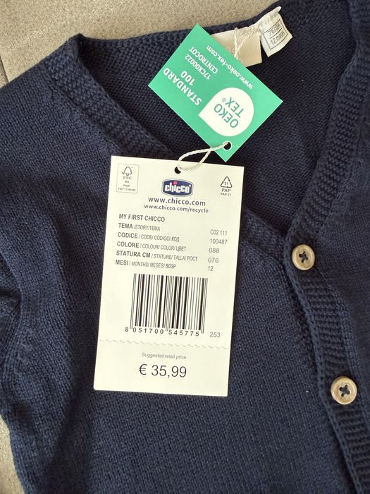 НОВ пуловер CHICCO 12м /76см
