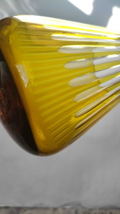 Голяма чаша/бонбониера от двуцветен кристал