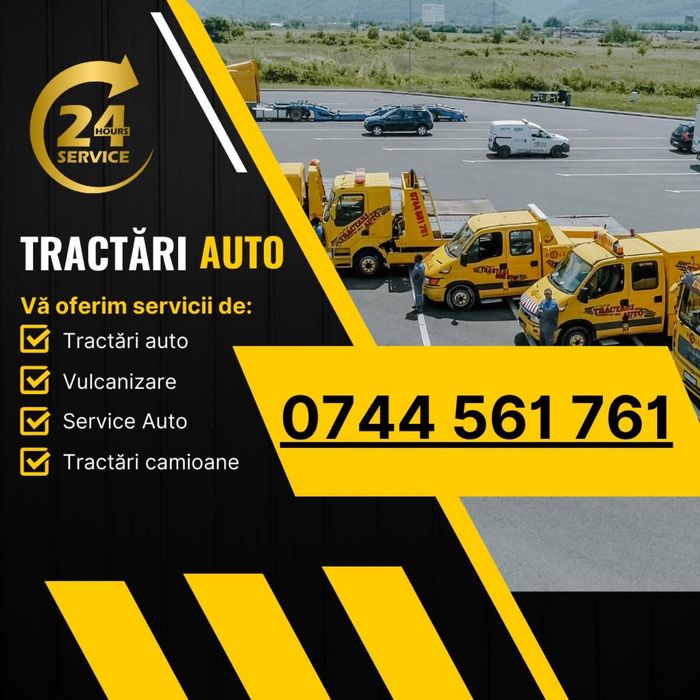Tractari auto 24/24h Camione/Utilaje/Vulcanizare Mobila/Service Mobil