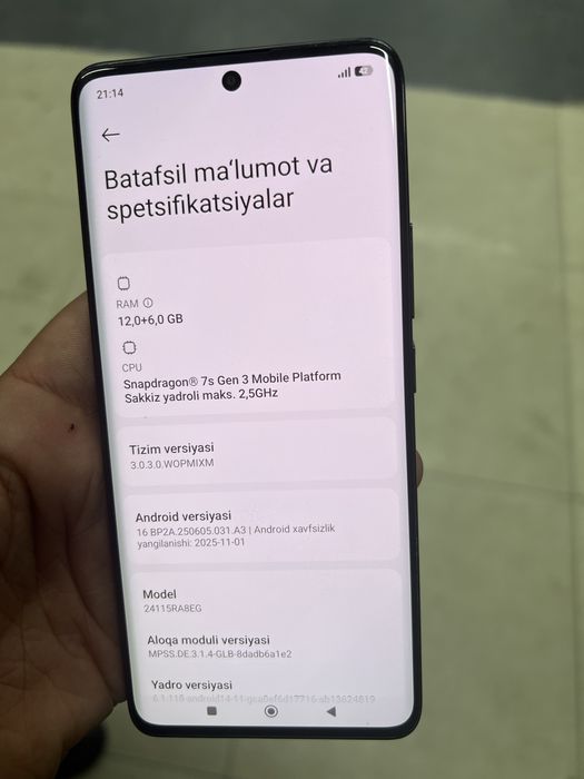 Not 14 pro+ 5G 12/512 gb