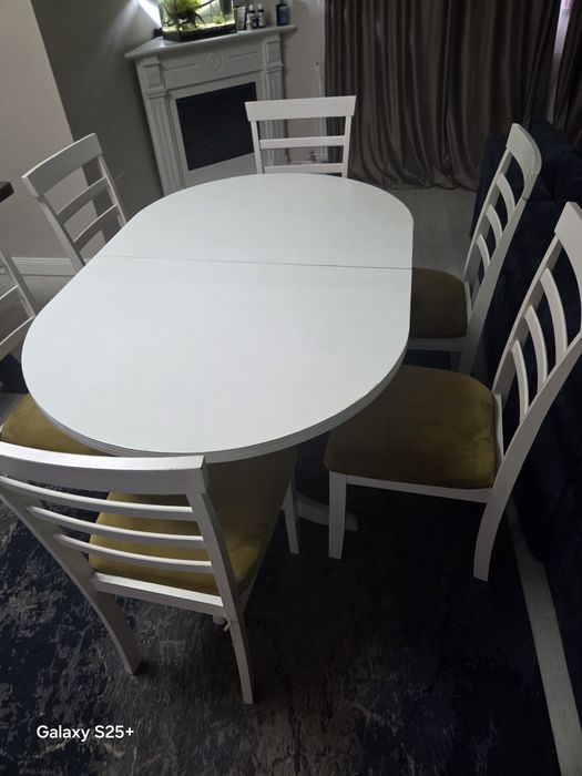 Masa living +set 6 scaune