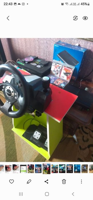 Плейстейшин 3 с рулём и играми!