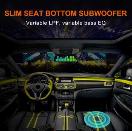 Subwoofer Auto Activ ISUDAR Slim Sub Scaun | Amplificator Integrat NOU