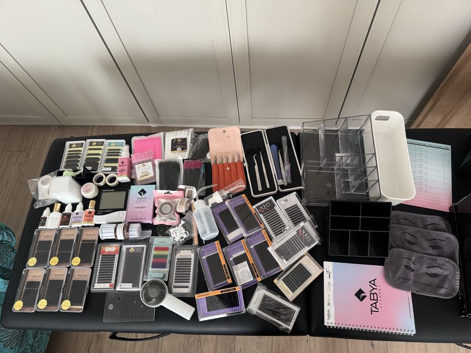 Set complet extensii gene, pat de gene, scaun si lampa