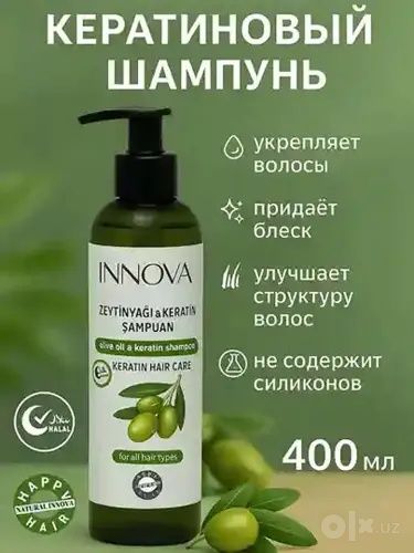INNOVA Ginseng & Keratin shampun 400 ml, barcha soch turlari uchun