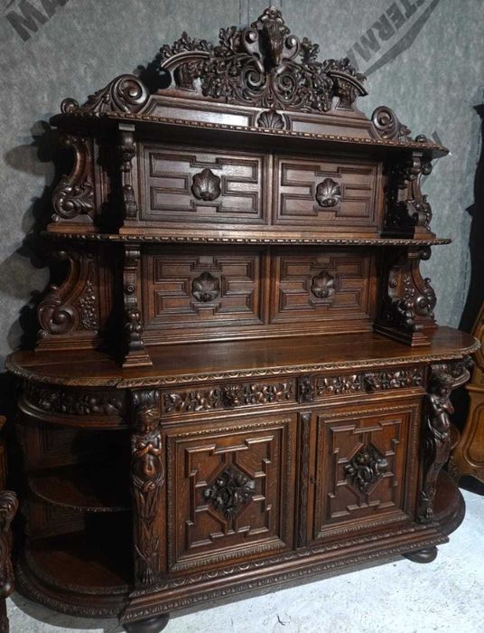Credent antic din lemn masiv Napoleon lll