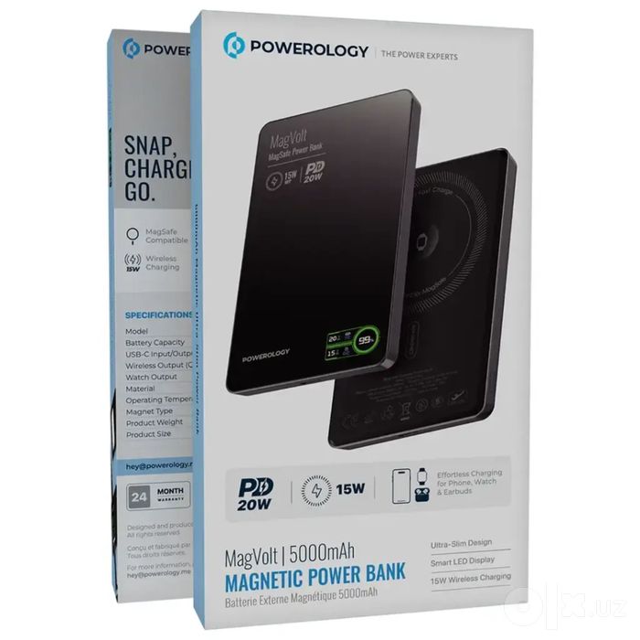 Powerology MagVolt Ultra Slim 5000/10000 мА·ч