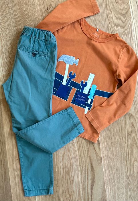 Спортно елегантен панталон  H&M и блуза Name it 5 години