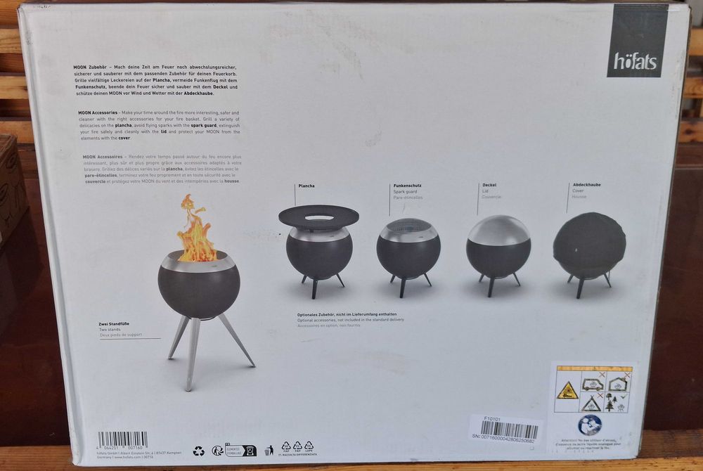 Чисто ново неотваряно бездимно огнище и грил Höfats MOON 45 Set