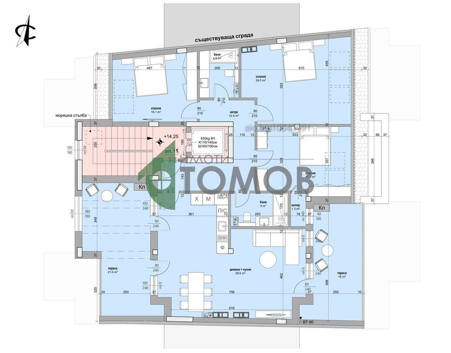 Продава се Многостаен апартамент в Стара Загора, Опълченски - 230 кв.м за 1370 €/кв.м - Снимка #2