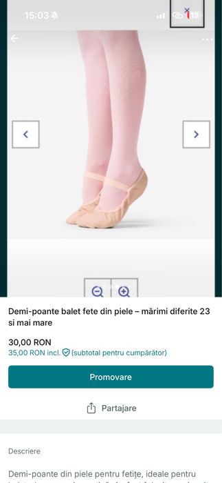 Papucei balet fete/ fetite bebe 23/24/25