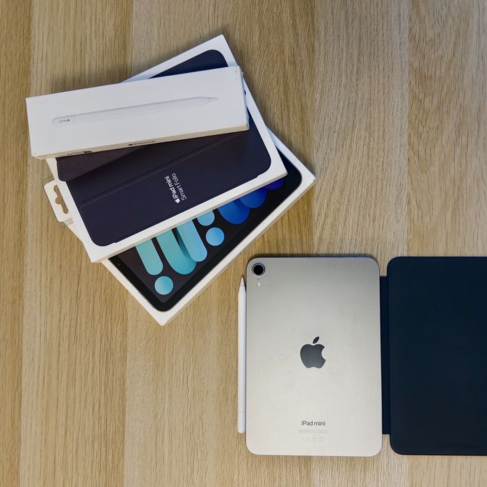 iPad Mini 7 + Apple Pencil + Husă Originală, garanție până in 01.2028