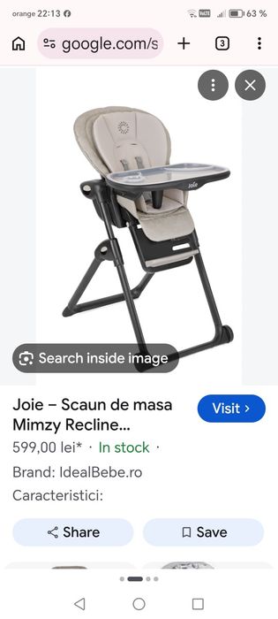Scaun de masă bebe Joie
