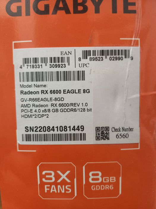 Видеокарта AMD Radeon RX6600 8 GB