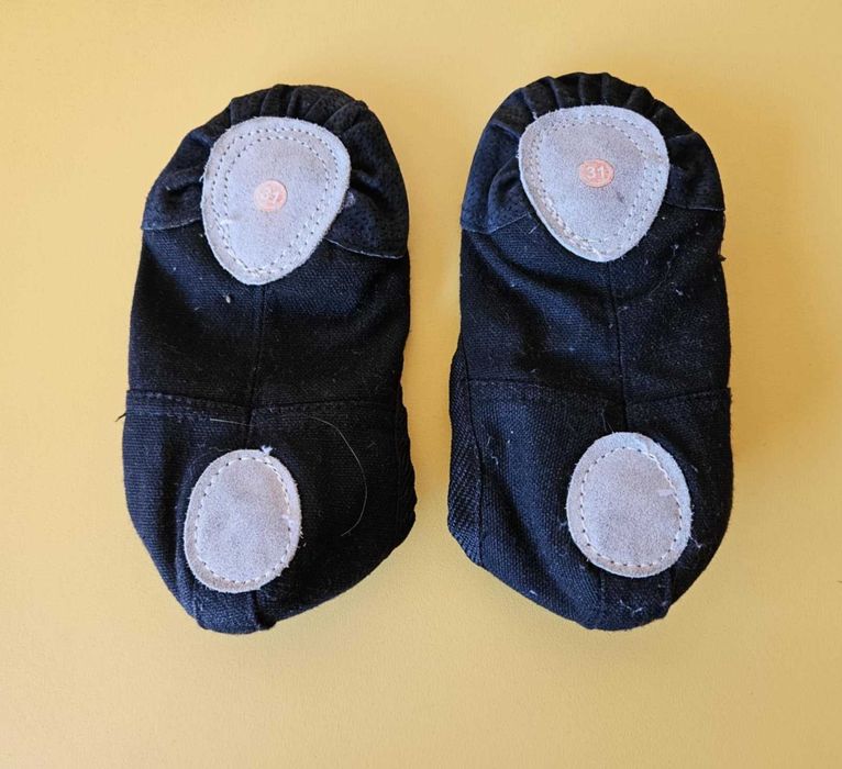 Балетни туфли детски - розови и черни, размер 31