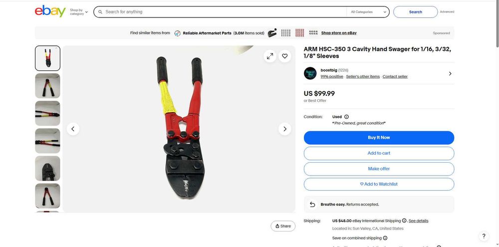 Cleste de sertizat cabluri oțel ARM HSC 350 Japan