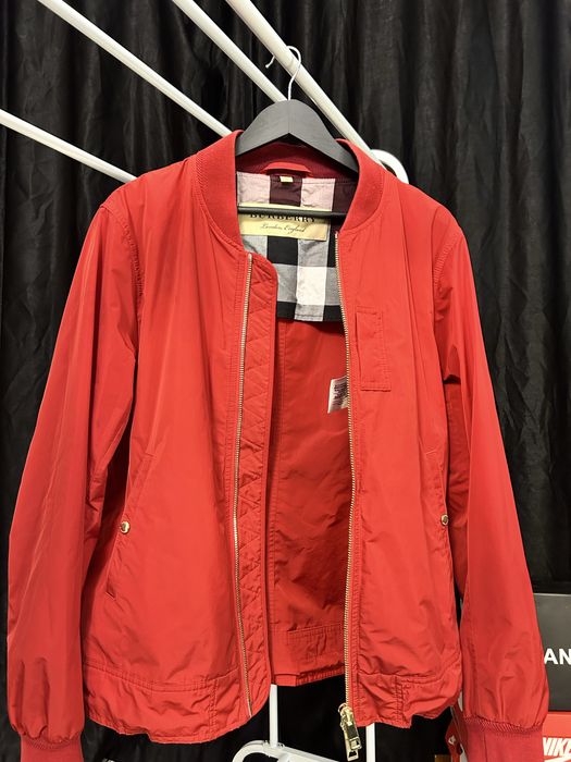 Geacă Burberry London England bomber roșie originală marimea L