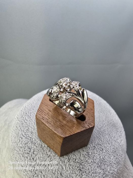 ‼️Дамски Златен Пръстен с Натурални Диаманти ‼️ - Заложна къща Бургас Галерия 65