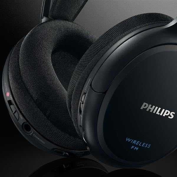 Philips SHC5200/10 HiFi Headphones Wireless Over-Ear (32 mm Speaker Driver, Wireless FM,  Rechargeable) Black