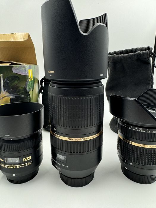 Obiective Nikon 50mm f1.4, 40mm f2.8, 70-300mm, 10-24mm