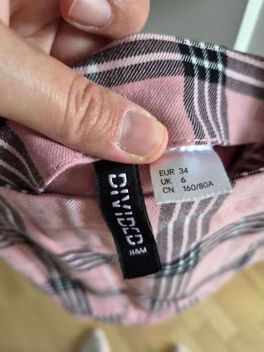 Розова карирана рокля H&M