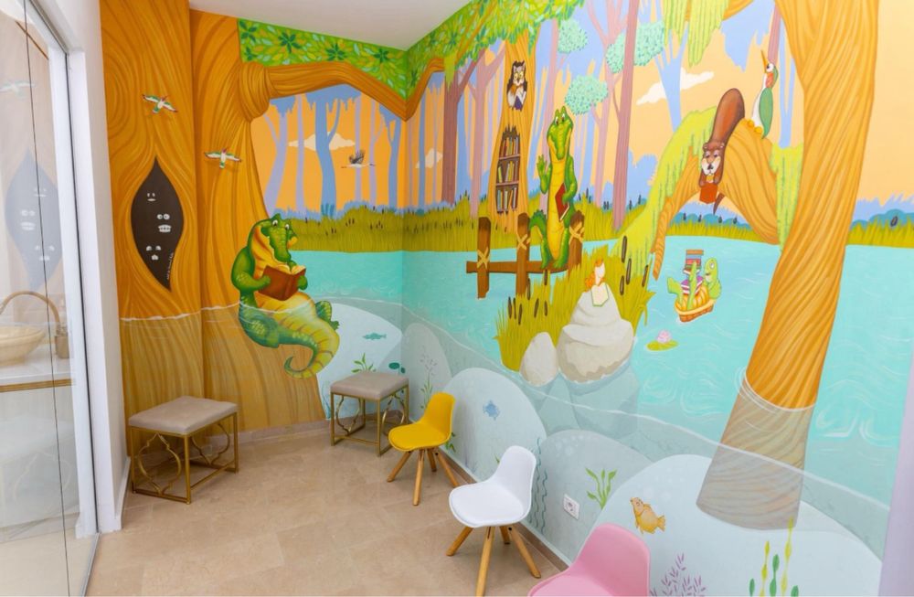 Pictura pe perete interior/ exterior gradina pictata, pictura murala